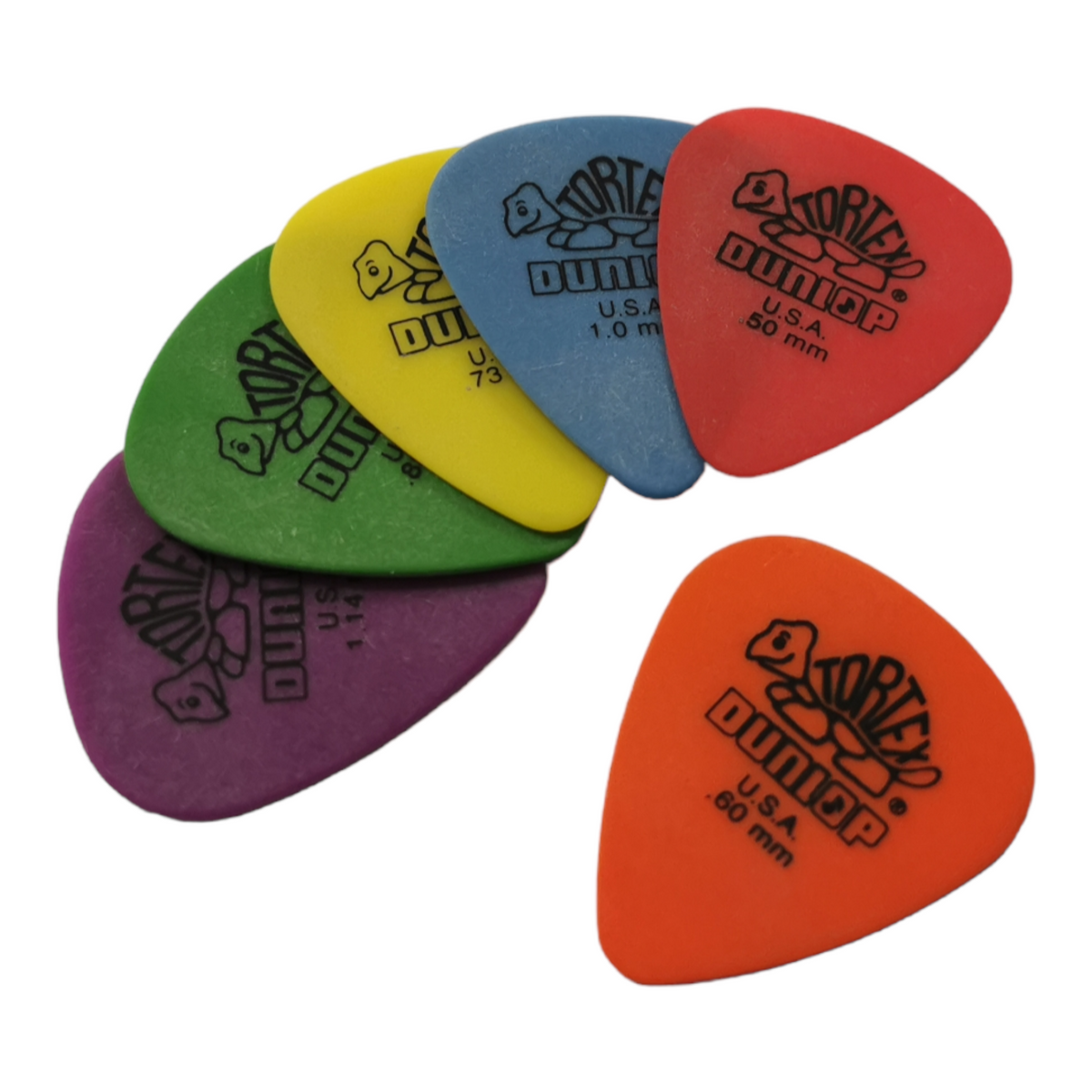 6 x Dunlop Tortex Standard Guitar Picks Mixed Gauges Pack