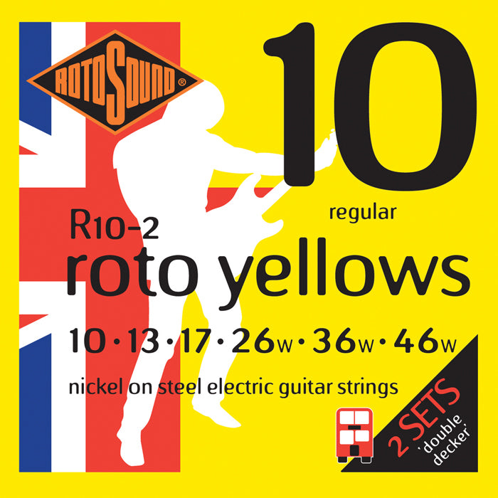 Rotosound R10 Roto Yellows Electric Strings Twin Pack