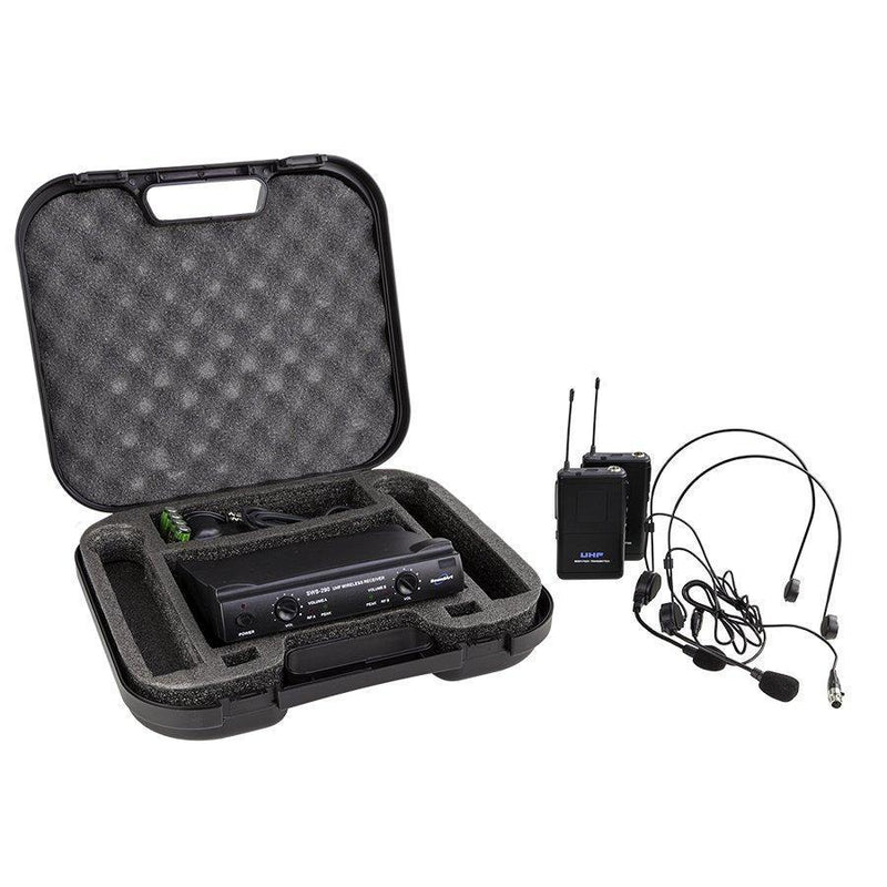 SoundArt Dual Channel Wireless Microphone System with Lapel and Headset Mics
