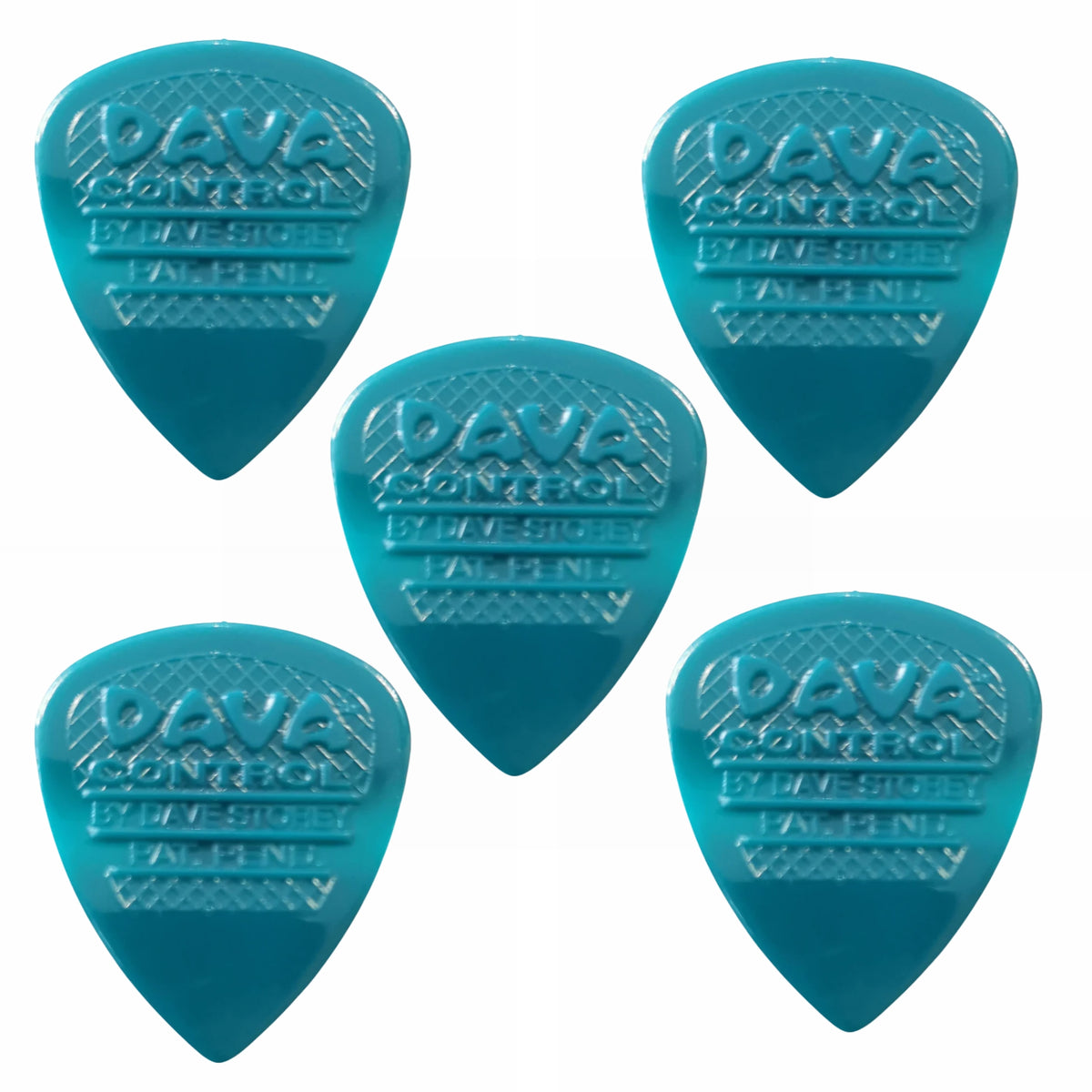 5 x Dava Control Nylon Picks Green