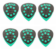 6 x Dava Guitar Picks Delrin Grip Tips in Green