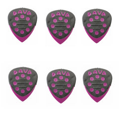 6 x Dava Guitar Picks Delrin Grip Tips in Purple