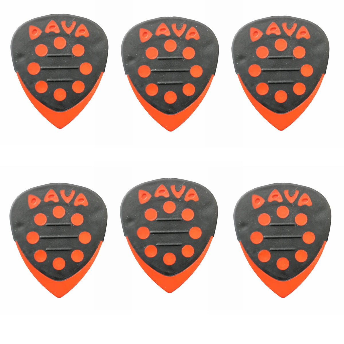 6 x Dava Guitar Picks Delrin Grip Tips in Red