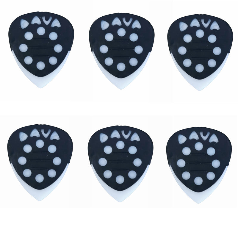 6 x Dava Guitar Picks Delrin Grip Tips in White